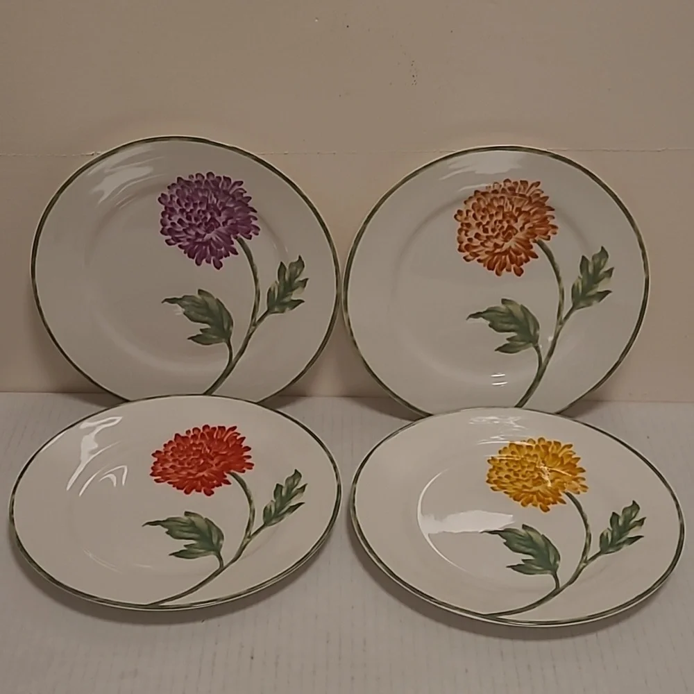 Set of 4 Vintage Pier 1 Fall Floral Plates